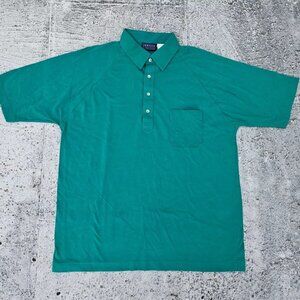 Jantzen Classic Men Polo Tee Green Short Sleeve Vintage T Shirt Size XL